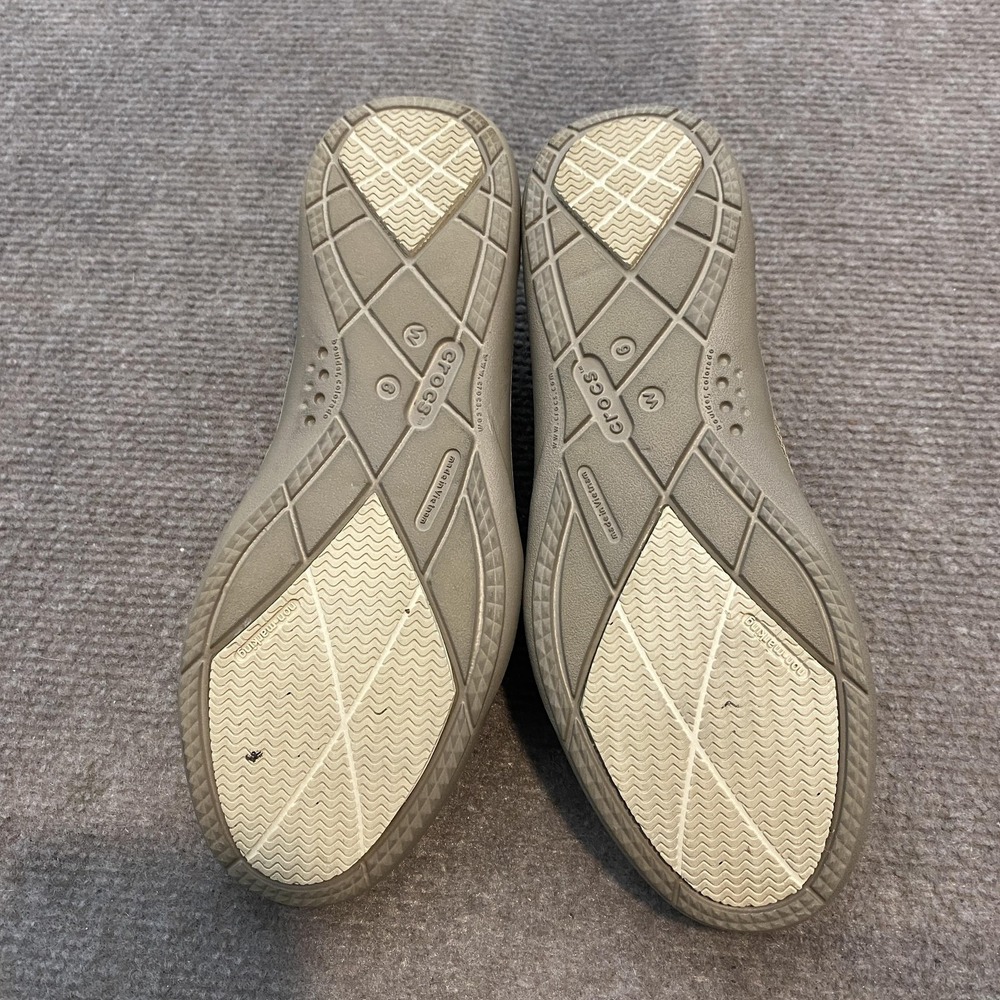 Crocs Shoes Womens Size 6 Beige Canvas Slip On Loafers Casual Flats 14391 - Picture 8 of 10